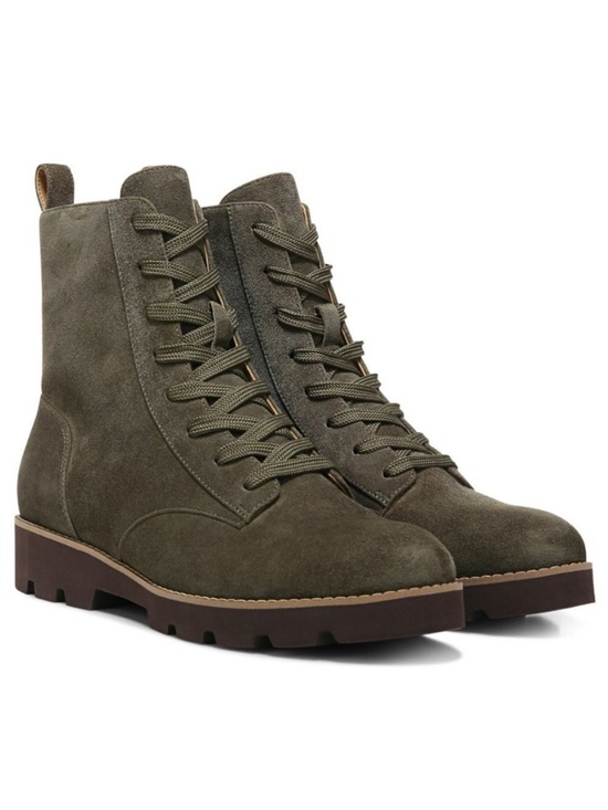 Worn once VIONIC Lani Olive Suede Lace-Up Water Repel. Combat Boots Size 7 - Picture 10 of 10